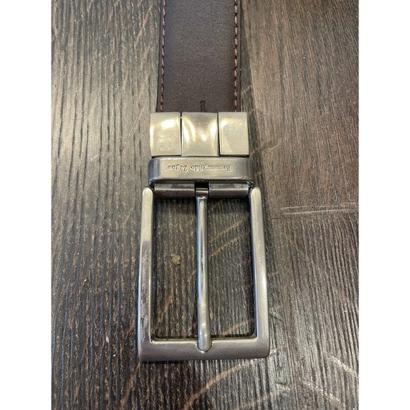 Ermenegildo Zegna Reversible Black/Brown Dress Belt Size 37-33" w/Silver Buckle - Picture 10 of 11